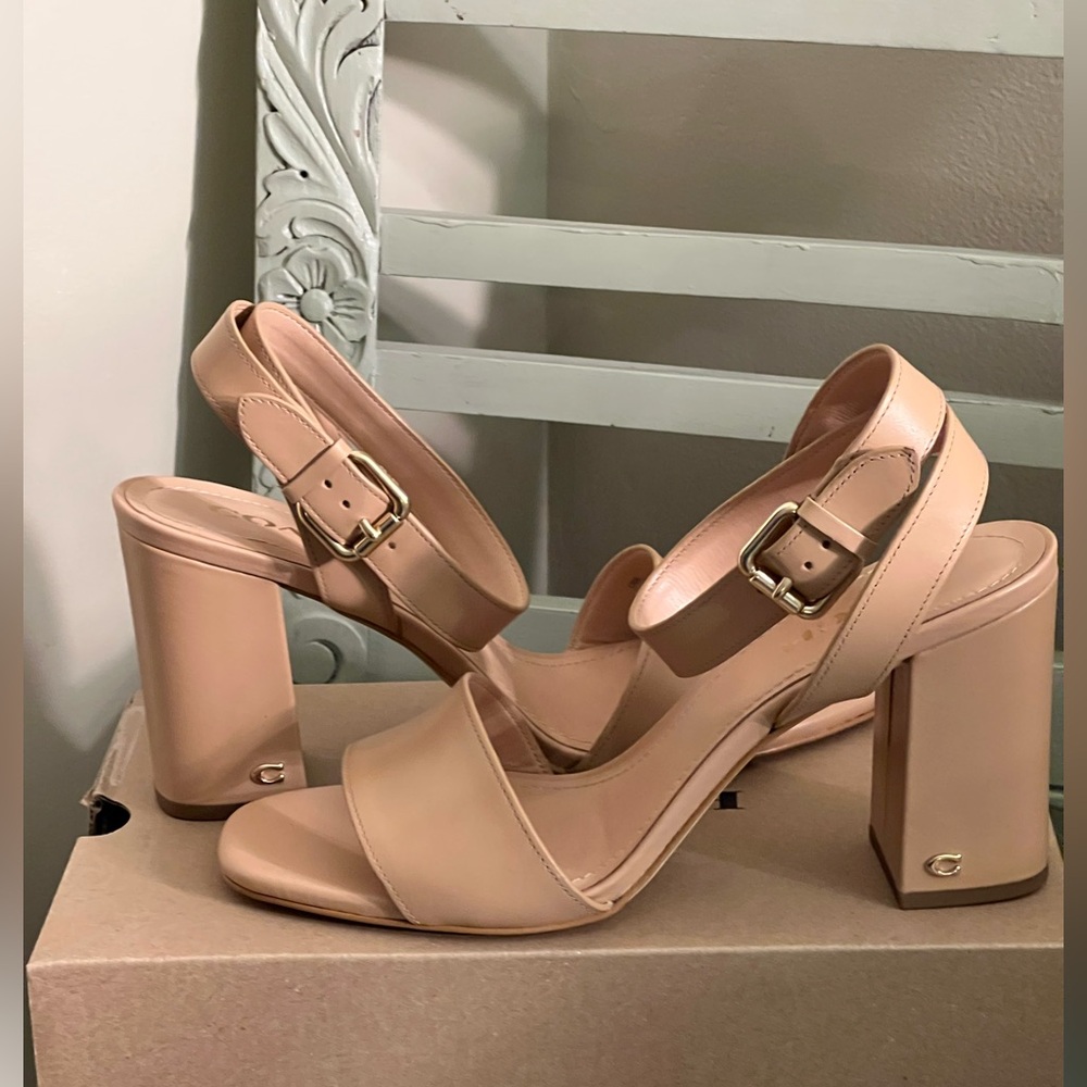 Coach Shelby Leather Sandal.